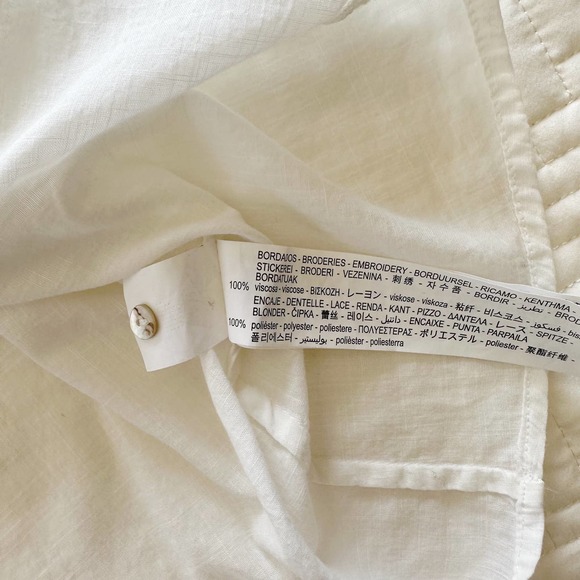 Zara Sleeveless Embroidered Top Boho Crochet Detail White Size Small - Picture 6 of 7